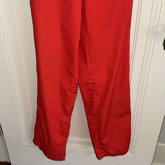 Vintage 70s Take 1 Red Polyester/Cotton Pull on Pants with Front Pockets - Picture 5 of 12